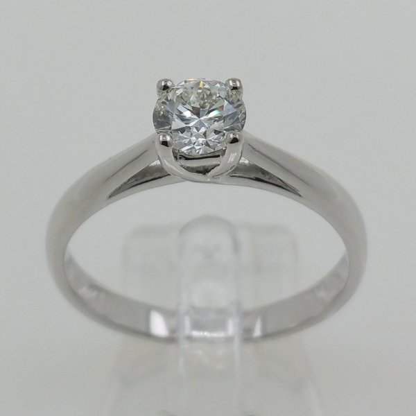 18 k. White gold diamond soliter ring - 0.56 carat