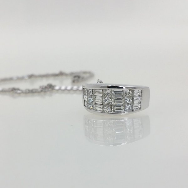 White gold diamond necklace - 1.50 carat